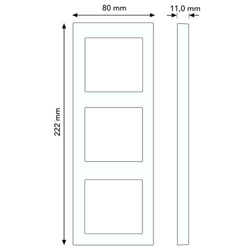 Busch-Jaeger 1723-866K afdekraam 3-voudig Pure Stainless Steel