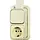 Busch-Jaeger 2601/5/2300 EAPJ combinatie serieschakelaar/wandcontactdoos met randaarde K/P-25 opbouw AP plus creme