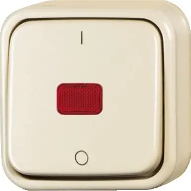 Busch-Jaeger 2601/2 SKAP/11-503 wipschakelaar 2-polig controlevenster opbouw AP plus creme