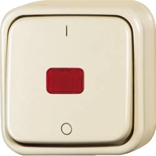 Busch-Jaeger 2601/2 SKAP/11-503 wipschakelaar 2-polig controlevenster opbouw AP plus creme