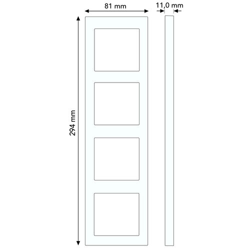 Busch-Jaeger 2514-212K-102 afdekraam-Linear 4-voudig Standaard SI