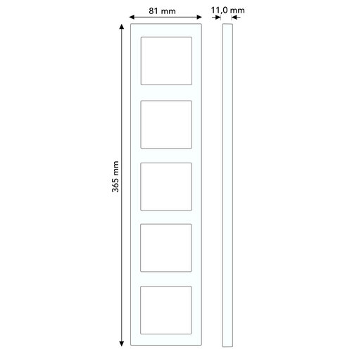 Busch-Jaeger 2515-212K-102 afdekraam-Linear 5-voudig Standaard SI