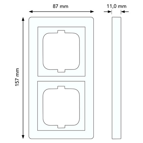 Busch-Jaeger 1722-80G afdekraam 2-voudig Solo chroom glans