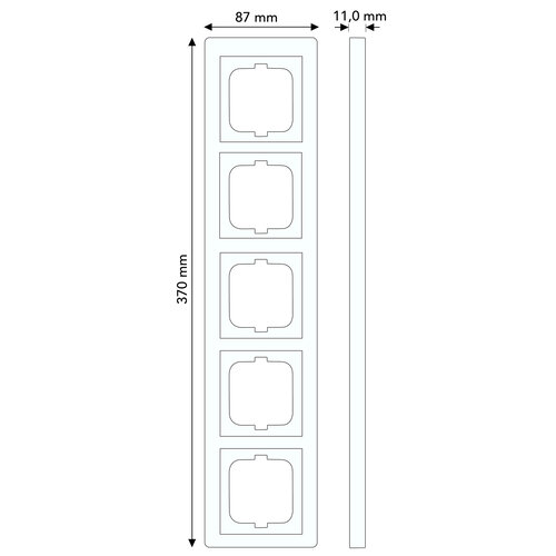 Busch-Jaeger 1725-80G afdekraam 5-voudig Solo chroom glans