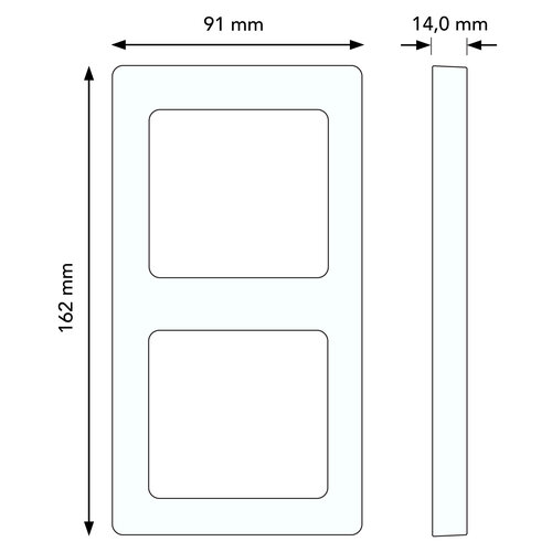 Busch-Jaeger 2102-33 afdekraam 2-voudig IP44 aluzilver