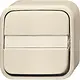 Busch-Jaeger 2601/6 NAP/11-503 wisselschakelaar met tekstvlak opbouw AP plus creme