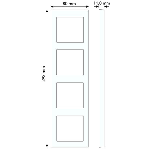 Busch-Jaeger 1724-885K afdekraam 4-voudig Future Linear zwart mat