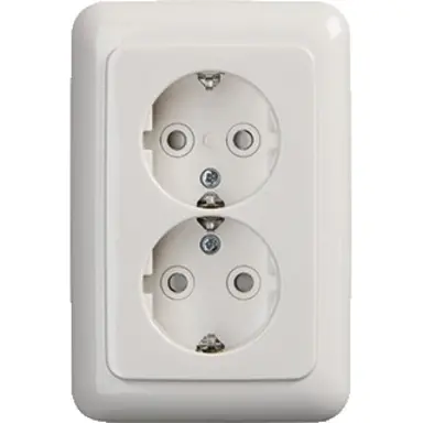 Busch-Jaeger 302EUJT-214 wandcontactdoos 2-voudig randaarde Safety+ voor ovale 1,5 inbouwdoos Reflex SI