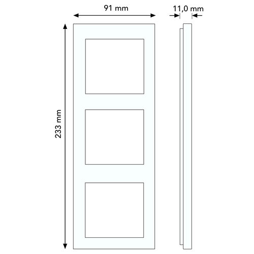 Busch-Jaeger 1723-280 afdekraam 3-voudig Axcent glas wit