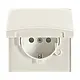 Busch-Jaeger 20EUGRK-32-101-503 wandcontactdoos randaarde klapdeksel IP44 creme