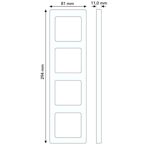 Busch-Jaeger 1724-914 afdekraam 4-voudig Balance SI wit glans