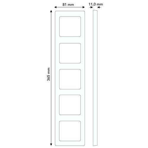 Busch-Jaeger 1725-914 afdekraam 5-voudig Balance SI wit glans