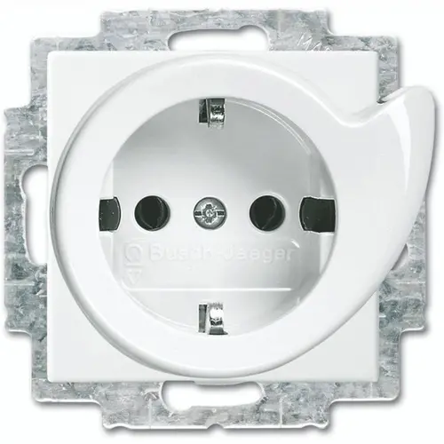 Busch-Jaeger 20 EUCBDR-914 servicewandcontactdoos randaarde kindveilig met uitwerpmechanisme Balance SI wit glans