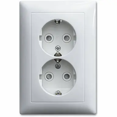 Busch-Jaeger 302EUJT-914 wandcontactdoos 2-voudig randaarde Safety+ voor ovale 1,5 inbouwdoos Balance SI