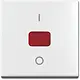 Busch-Jaeger 2508-914 schakelwip met groot rood controlevenster en opdruk 0–1 Balance SI wit glans