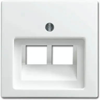 Busch-Jaeger 1803-02-914 centraalplaat RJ45 wandcontactdoos 2-voudig Balance SI wit glans