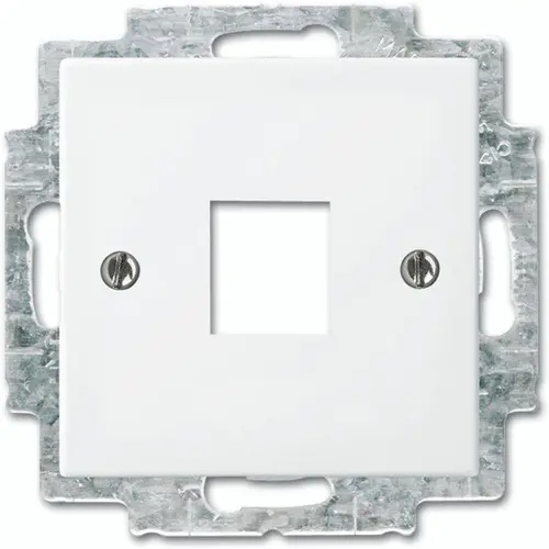 Busch-Jaeger 2561-914 centraalplaat met draagring 1x modular jack Balance SI wit glans