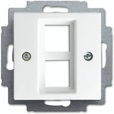 Busch-Jaeger 2561-02-914 centraalplaat met draagring 2x modular jack Balance SI wit glans