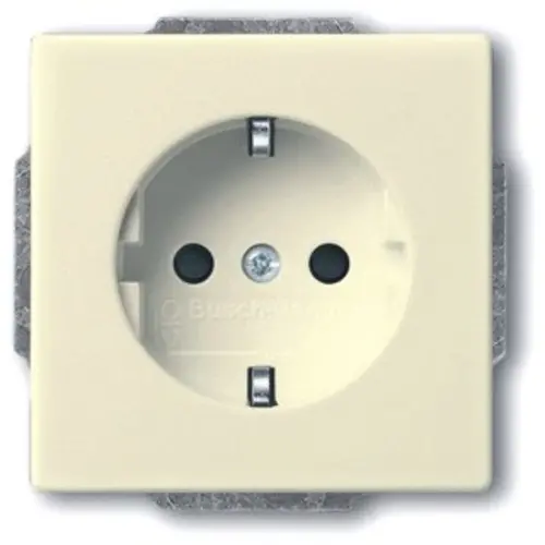 Busch-Jaeger 2300 EUCB-82 wandcontactdoos met randaarde kindveilig Future Linear creme glanzend