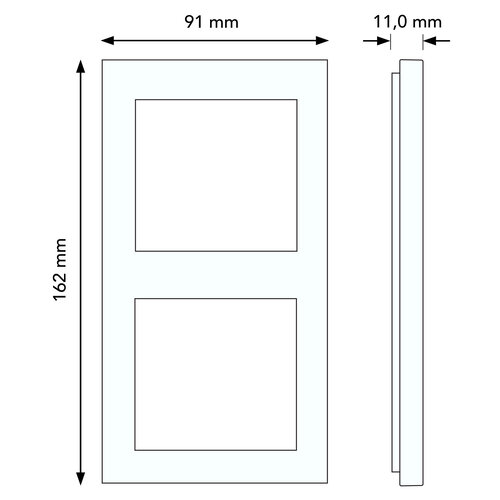 Busch-Jaeger 1722-276 afdekraam 2-voudig Axcent titanium