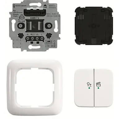 Busch-Jaeger 62851 UJ-214-WL LED-dimmersokkel flex 1-voudig complete set met bedieningselement draadloos Reflex SI