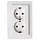 Kopp 917213007 wandcontactdoos randaarde 2-voudig HK02 Milano arctic wit