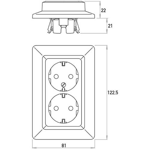 Kopp 917213007 wandcontactdoos 2-voudig randaarde voor enkele inbouwdoos HK02 Milano arctic wit
