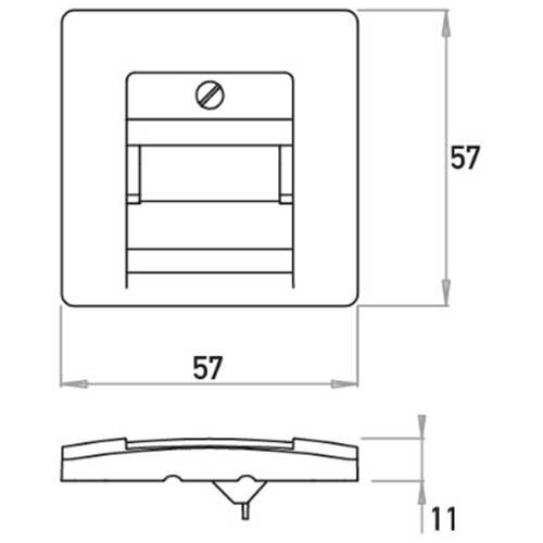 Kopp 326102004 centraalplaat RJ45 wandcontactdoos 1- en 2-voudig HK05 Paris arctic wit