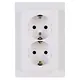 Kopp 941102063 wandcontactdoos 2-voudig randaarde voor enkele inbouwdoos HK05 Paris arctic wit