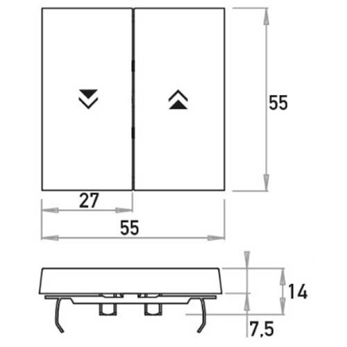 Kopp 490388008 wip jaloezieschakelaar 2-voudig HK07 Athenis helder wit glans