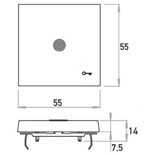 Kopp 490462001 schakelwip controlevenster met sleutel symbool HK07 Athenis helder wit glans