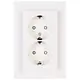 Kopp 940229004 wandcontactdoos randaarde 2-voudig kindveilig voor enkele inbouwdoos HK07 Athenis helder wit glans