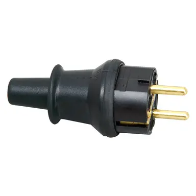 Kopp 173016008 contactstop met randaarde en penaarde recht 16A met invoertule IP44 zwart