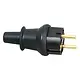 Kopp 173016008 contactstop met randaarde en penaarde recht 16A met invoertule IP44 zwart