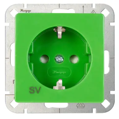 Kopp 920608008 wandcontactdoos randaarde verhoogde aanraakbeveiliging SV HK05 Paris groen