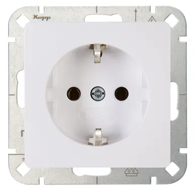 Kopp 923502002 wandcontactdoos randaarde HK05 Paris arctic wit