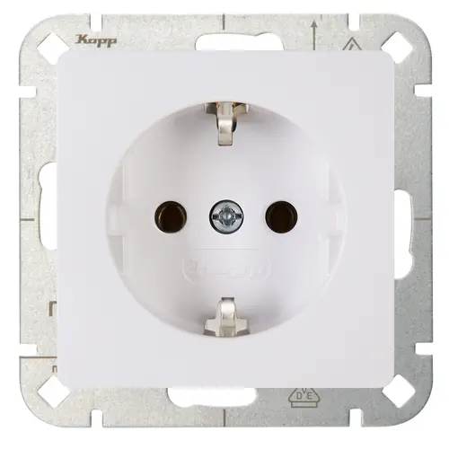 Kopp 923502002 wandcontactdoos randaarde HK05 Paris arctic wit