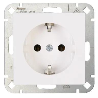 Kopp 949329007 wandcontactdoos randaarde HK07 Athenis helder wit glans
