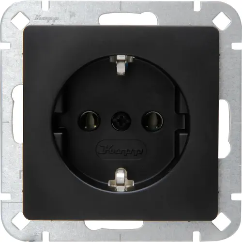 Kopp 923550004 wandcontactdoos randaarde HK05 Paris zwart mat