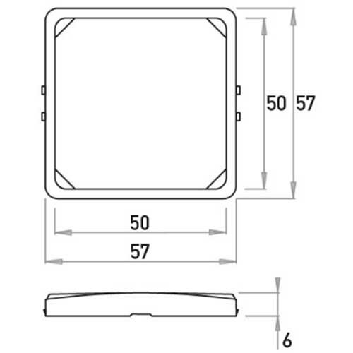 Kopp 335750001 adapterraam 50x50 DIN-apparaten HK05 Paris zwart mat