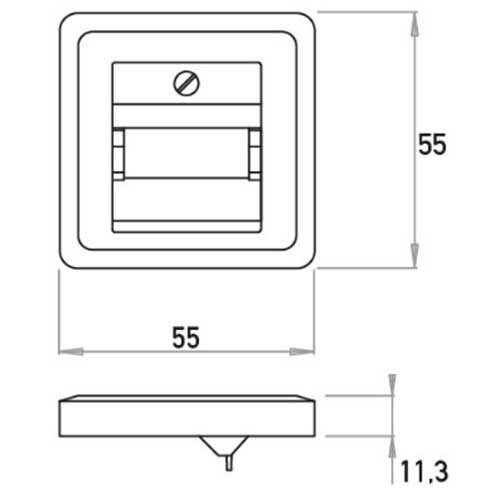 Kopp 349520005 centraalplaat RJ45 wandcontactdoos 1- en 2-voudig HK02 Milano staal grijs