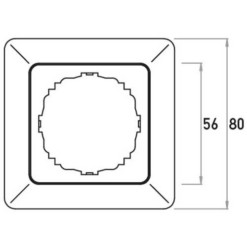 Kopp 305620006 afdekraam 1-voudig HK02 Milano staal grijs