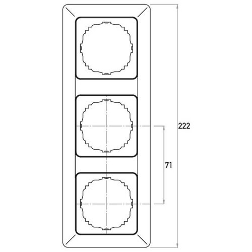 Kopp 305820002 afdekraam 3-voudig HK02 Milano staal grijs