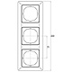 Kopp 305820002 afdekraam 3-voudig HK02 Milano staal grijs
