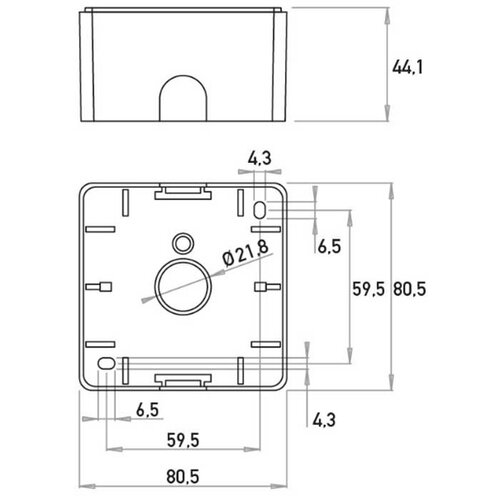 Kopp 375147001 opbouwdoos 1-voudig HK02 Milano staal grijs