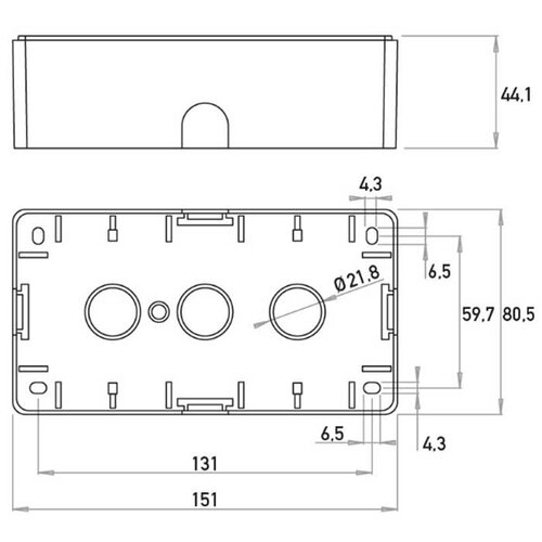 Kopp 375247004 opbouwdoos 2-voudig HK02 Milano staal grijs