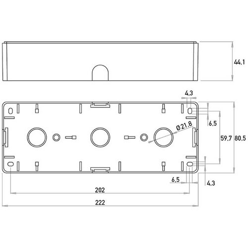 Kopp 375347007 opbouwdoos 3-voudig HK02 Milano staal grijs