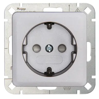 Kopp 915020004 wandcontactdoos randaarde verhoogde aanraakbeveiliging HK02 Milano staal grijs