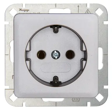Kopp 914820007 wandcontactdoos randaarde HK02 Milano staal grijs