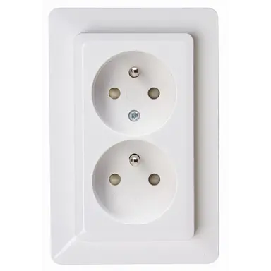 Kopp 927913005 wandcontactdoos 2-voudig penaarde Safety+ voor enkele inbouwdoos HK02 Milano arctic wit